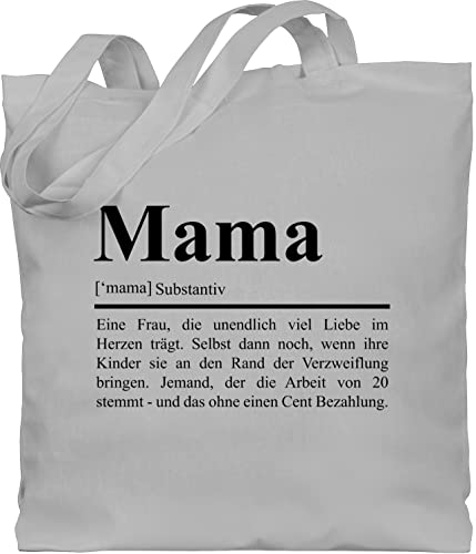 Baumwolltasche - Taschen - Mama Definition - Geschenke für Mutti Muttertag Mama Sprüche Geschenkideen Mütter - Unisize - Hellgrau - geschenk muttertagsgeschenk von kindern mutter beutel mom bag von Shirtracer
