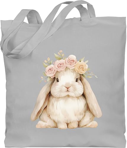 Baumwolltasche - Taschen - Süßer Hase Ostern I Osterhase Geschenke I Osterüberraschung I Oster Hase - Unisize - Hellgrau - häschen tasche osterhasen hasen beutel hasenmotiv ostern￼ mit motiv von Shirtracer