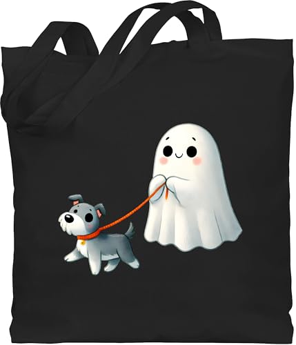 Baumwolltasche - Taschen - Süßes Geister Motiv mit Hund | Halloween Hundemotiv - Unisize - Schwarz - tasche geist sammeltasche haloween outfits erwachsene halowen helloween hellowee halooween Baumwolltasche - Taschen - Süßes Geister Motiv mit Hund | Halloween Hundemotiv - Unisize - Schwarz - tasche geist sammeltasche haloween outfits erwachsene halowen helloween hellowee halooween von Shirtracer