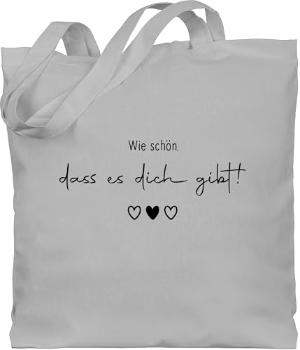Baumwolltasche - Taschen - Wie schön dass es Dich gibt - Schöne Geschenke Beste Freundin Besten Freund Partner Partnerin - Unisize - Hellgrau - geschenk das bester freunde freundschaft freundinnen von Shirtracer