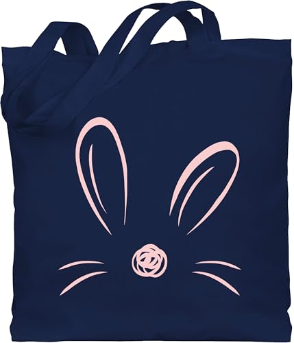 Baumwolltasche - Tiermotiv Animal Print - Simples Hasenmotiv - Unisize - Navy Blau - hasen tote bag tiermotive hase jutebeutel tiermotiven oster jutetasche tier ostern stofftasche animals hasenkopf von Shirtracer