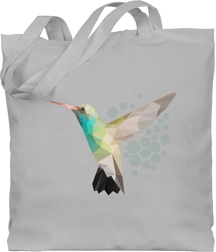 Baumwolltasche - Vogel Zubehör Vögel Deko - Colibri - Unisize - Hellgrau - jutetaschen tiere beutel mit vogelmotiven tiermotive bird baumwolle jutebeutel tier animal print kolibri beuteltasche von Shirtracer