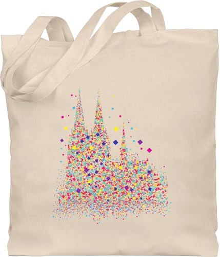 Baumwolltasche - & - Taschen - Kölner Dom Konfetti I Karneval I Fasching - Unisize - Naturweiß - wurfbeutel kamellebeutel faschings köln jutebeutel karnevalsbeutel karnevalstasche karnevals koln von Shirtracer