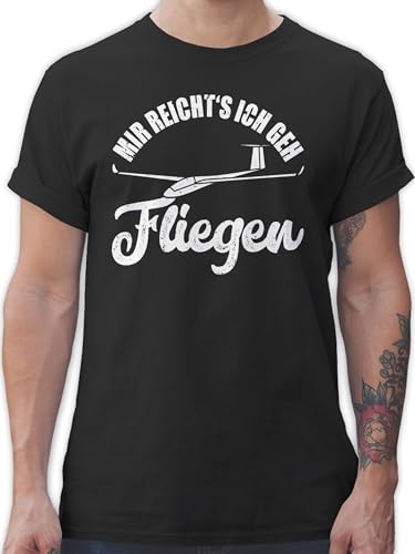 T-Shirt Herren - Beruf und Job Geschenke - Mir reicht's ich GEH fliegen - Geschenk Segelflieger Segelfliegen Segelflug - L - Schwarz - Arbeit Flugzeug Tshirt männer Weihnachten Tshirts t Shirts von Shirtracer