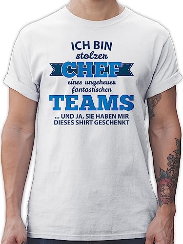 T-Shirt Herren - Beruf und Job Geschenke - Stolzer Chef eines fantastischen Teams Shirt - L - Weiß - t Shirts männer Arbeit Fun-t-Shirts Funshirt t-Shirts Shirt Tshirt Oberteil Herr t-schirt von Shirtracer