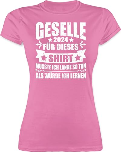 Damen - Handwerker Geschenke - Geselle 2024 Für Dieses Shirt musste ich Lange so tun als würde ich Lernen - L - Rosa - Tshirt 2023 Handwerk gesellen Frauen Text sprüche von Shirtracer