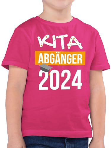 Kinder T-Shirt Jungen - Einschulung Junge - Kita Abgänger 2024-128 (7/8 Jahre) - Fuchsia - letzte kindergartentag Shirt Kids Schulanfang 1. schuljahr Tshirt abschluss schuleintritt von Shirtracer