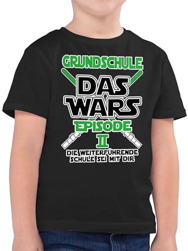 Kinder T-Shirt Jungen - Einschulung Junge - Grundschule Das Wars - Episode 2 - Die Weiterführende Schule sei mit dir - weiß - 164 (14/15 Jahre) - Schwarz - 4 klasse abschluss Geschenk von Shirtracer