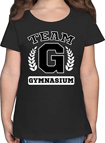 T-Shirt Mädchen - Einschulung - Team Gymnasium - 152 (12/13 Jahre) - Schwarz - überraschung zum Schulanfang Shirt endlich Schule Tshirt volksschule abschluss Kind Schulkind von Shirtracer