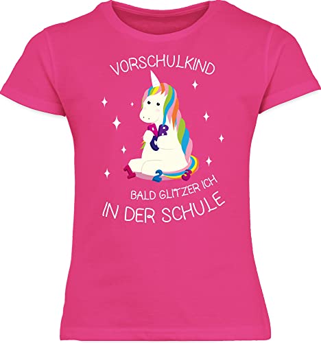 T-Shirt Mädchen Schulanfang Schulkind - Einschulung - Vorschul-Kind Einhorn - 140 (9/11 Jahre) - Fuchsia - vorschulkind t Shirt vorschulkinder Tshirt einschulungsshirt 1 klasse Vorschule Tshirts von Shirtracer