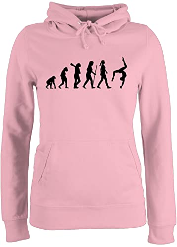 Pullover Damen Hoodie Frauen - Entwicklung und Outfit - Evolution Turnen - M - Hellrosa - zu Hoodies Pulli puli Hoddie Kapuzenpullover mädchen für Frau Sport Turn Kapuzenpulli turnerin Hoody von Shirtracer