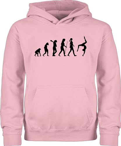 Shirtracer Kinder Hoodie Jungen Mädchen - & Entwicklung - Evolution Turnen - 140 (9/11 Jahre) - Hellrosa - Turn Pullover Turner Pulli turnerin Hoody zu Jungs Junge Kids Kind von Shirtracer