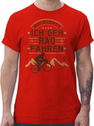 T-Shirt Herren - Fahrrad Bekleidung Radsport - Mir reicht's Rad Fahren - L - Rot - Cycling Shirt Men fahhrad MTB Tshirt männer fahrradoutfit Radfahrer fahr Shirts t-Shirts für von Shirtracer