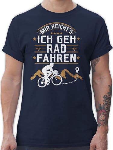 T-Shirt Herren - Fahrrad Bekleidung Radsport - Mir reicht's ich GEH Rad Fahren - XXL - Navy Blau - Shirt mit fahrradmotiv Geschenk Mountainbike Biker männer t-Shirts Fahrradfahrer Geschenke von Shirtracer