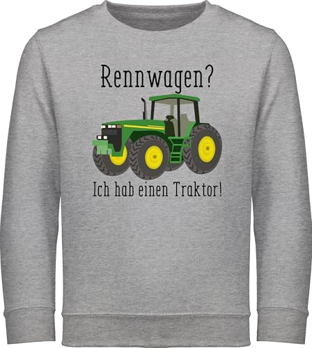 Sweatshirt Kinder Pullover für Jungen Mädchen - Traktoren - Rennwagen Ich Habe einen Traktor - Geschenk Landwirt Trecker Bauer Geschenkidee Landwirtschaft Landwirte - 104 (3/4 Jahre) - Grau meliert von Shirtracer