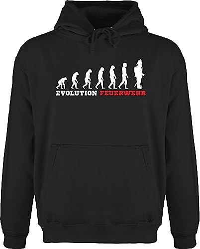 Shirtracer Hoodie Herren Pullover Männer - Evolution Feuerwehr - M - Schwarz - Geschenke für feuerwehrmänner feuerwehrmann Pulli Geschenk freiwillige Hoody Pullover, Geschenkartikel Kapuzenpullover von Shirtracer