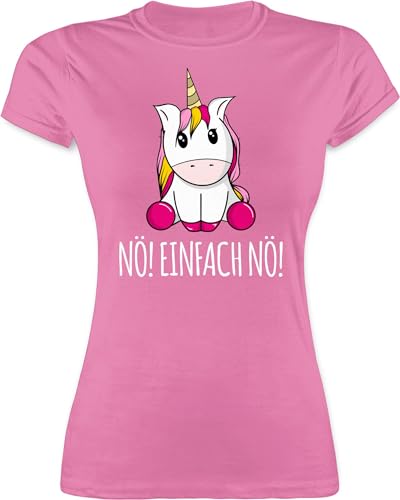 Shirt Damen - Einhörner - Nö Einfach Nö Einhorn - XL - Rosa - bedrucktes Tshirt mit einhörnern freche sprüche t Shirts nö! Funshirts für Frauen nur Oberteile nööö Tshirts nö, t-schirts von Shirtracer