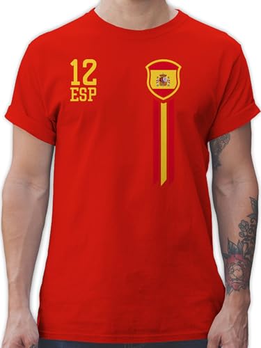T-Shirt Herren - Fußball EM - 12. Mann Spanien Fan-Shirt WM - XXL - Rot - Shirt 2024 Tshirt Fussball Europameisterschaft Spain Shirts fussballtrikot fu Ball Espana Fun-t-Shirts em- Fanartikel von Shirtracer