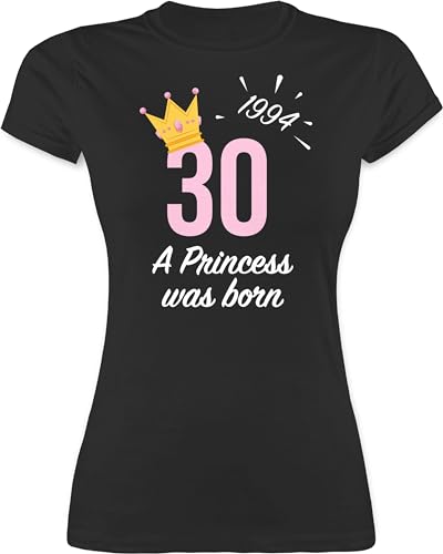 Shirt Damen - Dreißigster Mädchen Princess 1994 - M - Schwarz - Tshirt Geburtstagsgeschenk für Frau 30 Geburtstag 30th Thirty t Shirts lustige t-Shirt zum 30.Frauen 30. 30iger dreissig t-Shirts von Shirtracer