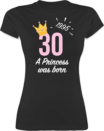 Shirt Damen - 30. Geburtstag - Dreißigster Mädchen Princess 1995 - M - Schwarz - Geschenkideen für Tochter 30 30th Birthday Woman t-Shirt 30.Geburtstag 1994 Tshirt Geburtstagsgeschenk Frau von Shirtracer
