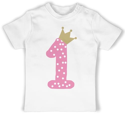 Baby T-Shirt Jungen - 1. Geburtstag - Erster Krone Mädchen - 18/24 Monate - Weiß - t Shirt Babykleidung 1 Jahr geburtstagsshirt Jahre 1.Geburtstag geburstags t-Shirts Tshirt Geschenk für altes von Shirtracer