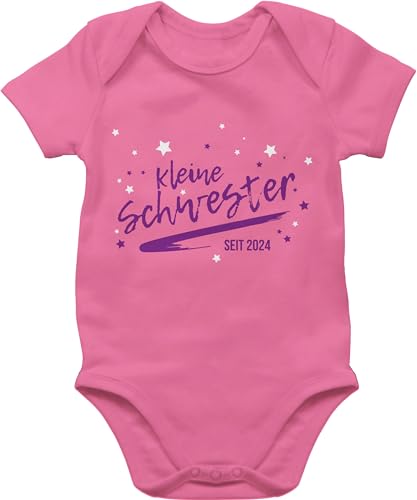 Shirtracer Event und Anlass Geschenke Baby - kleine Schwester seit 2022-1/3 Monate - Pink - kleine Schwester Body - BZ10 - Baby Body Kurzarm für Jungen und Mädchen von Shirtracer