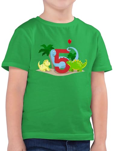 Kinder T-Shirt Jungen - 5. Geburtstag - Dino Fünf - 116 (5/6 Jahre) - Grün - Kindergeburtstag 5 Jahre Shirt Junge Tshirt geburtstagsshirt 5, Birthday Year Old t Jahre, Geburtstags von Shirtracer