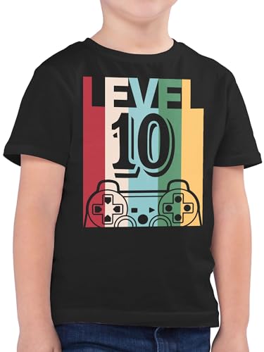 Kinder T-Shirt Jungen - 10. Geburtstag - Gaming Level Zehn - 152 (12/13 Jahre) - Schwarz - 10 Jahre t Shirt Junge Tshirt Shirts 10th Jungs Geburtstag, Kind alt Zahl Geburtstagsfeier 10ter von Shirtracer