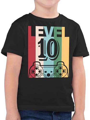 Kinder T-Shirt Jungen - 10. Geburtstag - Gaming Level Zehn - 164 (14/15 Jahre) - Schwarz - Shirt 10 Jahre Junge t 10.Geburtstag Complete Tshirt geburtstagsshirt Shirts 10th Birthday t-Shirts Gamer von Shirtracer