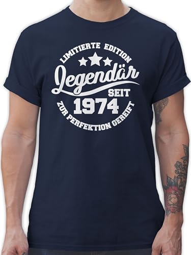 T-Shirt Herren - 50. Geburtstag - Legendär seit 1974 - L - Navy Blau - für 50 jährige männer Shirt Tshirt zum fünfziger t Herren-Shirt Geschenke Jahre 50igsten Shirts Maenner geburtstagsshirt von Shirtracer