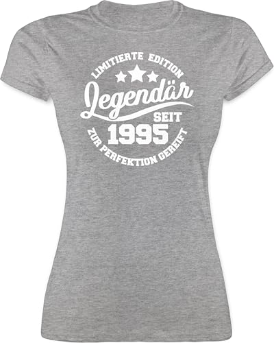 Shirt Damen - 30. Geburtstag - Legendär seit 1995 - weiß - M - Grau meliert - 30 Frauen 1993 30th Birthday Woman t-Shirt 30.Geburtstag Limited Edition Tshirt persönliche Geschenke 30iger tischert von Shirtracer