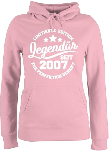 Pullover Damen Hoodie Frauen - 18. Geburtstag - Legendär seit 2006 - S - Hellrosa - Geburtstagsgeschenke 18 zum 18ten Hoddie Frau Geburtstagsgeschenk volljährigkeit Kapuzenpullover von Shirtracer