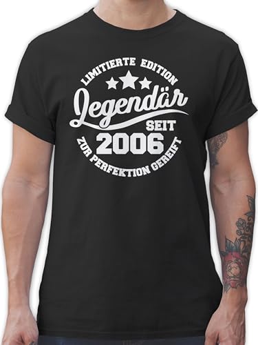 T-Shirt Herren - 18. Geburtstag - Legendär seit 2006 - XL - Schwarz - Fun Shirt männer Tshirt 18 achtzehn Shirts zum 18: Geb t 18te Tshirts 18.jähriges für 18jährigen Mann von Shirtracer
