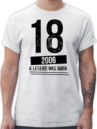 T-Shirt Herren - 18. Geburtstag - Achtzehn Jungs 2006 Vintage Motiv schwarz - M - Weiß - t-Shirts zum 18 Fuer Maenner für 18jährige Tshirt männer 18th Birthday t Shirt 18: 18.Geb zum18. von Shirtracer