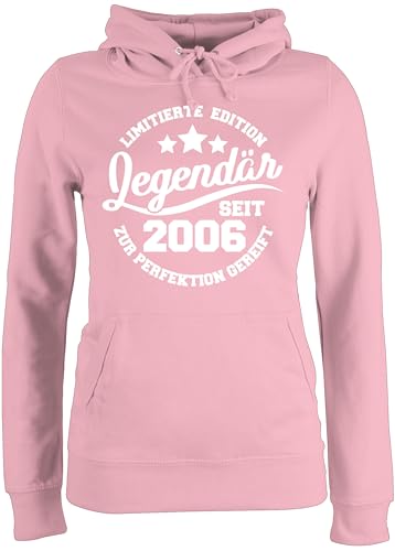 Pullover Damen Hoodie Frauen - 18. Geburtstag - Legendär seit 2006 - XL - Hellrosa - Geschenk 18 zum Geschenke Geburtstagsgeschenk jährige Geschenkideen für Geschenkideen+zum+18+Geburtstag Geburt von Shirtracer