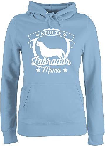 Pullover Damen Hoodie Frauen - Geschenk für Hundebesitzer - Stolze Labrador Mama - L - Hellblau - tiermotive Hund Hoody Hunde. Pulli Hundehalter Dog hundesprüche hundesprüche, Hundefreund von Shirtracer