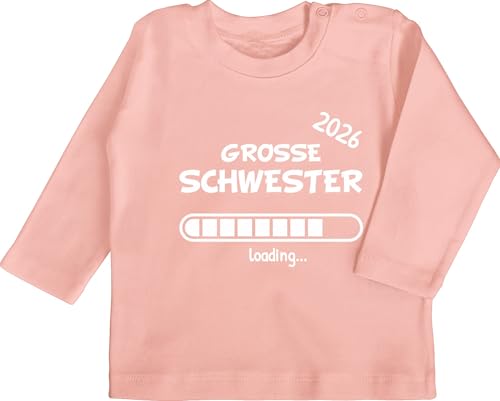 Baby Langarmshirt - Geschwister Bruder und - Große Schwester 2026 Loading - 12/18 Monate - Babyrosa - Big Sister Shirt 2023 geschwisteroutfit babysachen geschwisteroutfitset größe Tshirt von Shirtracer