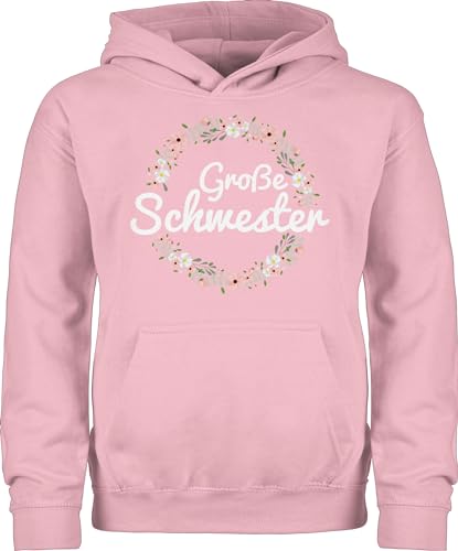 Shirtracer Kinder Hoodie Jungen Mädchen - - Große Schwester I Geschenk - 104 (3/4 Jahre) - Hellrosa - kinderpullover Big sis Schwestern hodi 2023 Sister pullies Grosse Geschenke grose Kind Pullover von Shirtracer