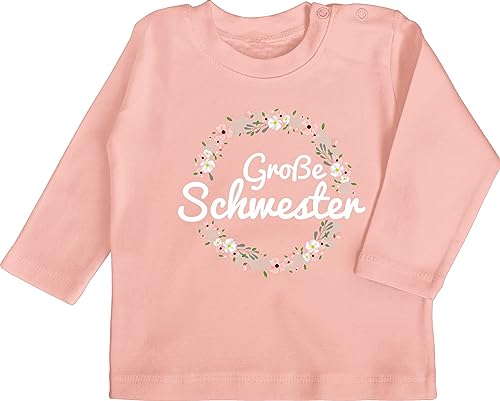 Baby Langarmshirt - Große Schwester I Geschenk - 18/24 Monate - Babyrosa - Shirt Langarm Big Sister grose Schwestern Langarmshirts für Baby-mädchen große+Schwester+Geschenk sis babysachen von Shirtracer