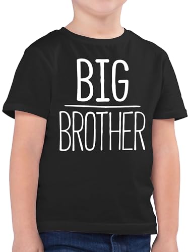 Kinder T-Shirt Jungen - Großer Bruder - Big Brother - 128 (7/8 Jahre) - Schwarz - 2024 Tshirt Jungs Geschenke Shirt Junge Geschenk t großen Shirts grosser t-Shirts große Kind 2025 Kids für von Shirtracer