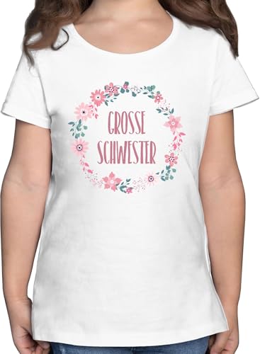 T-Shirt Mädchen - Große Schwester - 116 (5/6 Jahre) - Weiß - Shirt Schwester- Krone Geschenke für Schwestern Big Sister sis Tshirt Geschwister Kinder schwesterngeschenk Grosse größe t Shirts von Shirtracer