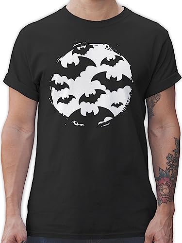 T-Shirt Herren - Halloween - Fledermäusen Fledermaus - L - Schwarz - halloweenshirt Haloween Outfits bat Tshirt verkleidung männer halowen Gothic tischirt. Halloween-Shirt Helloween fledermäuse von Shirtracer