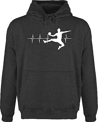 Hoodie Pullover Männer - WM 2023 Trikot Ersatz - Handball Herzschlag für Herren - M - Anthrazit meliert - pulli em kapuzenpullover fans hoody geschenke hoodies/pullis fan sprüche geschenk 2022 von Shirtracer