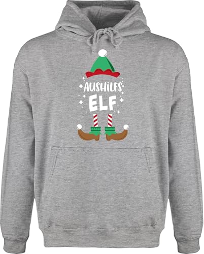 Hoodie Herren Pullover Männer - Weihnachten Aushilfs-Elf I Weihnachtself I Weihnachts Elf I Christmas Elf - M - Grau meliert - weihnachtshoody Weihnachtspullover Hoody Merry x-Mas elfe Pulli von Shirtracer