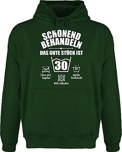 Hoodie Herren Pullover Männer - 30. Geburtstag - Schonend behandeln das gute Stück ist dreißig - weiß - 3XL - Dunkelgrün - 30 30th birthday hoody 30.geburtstag 30iger 30-geburtstag 30er (30) von Shirtracer