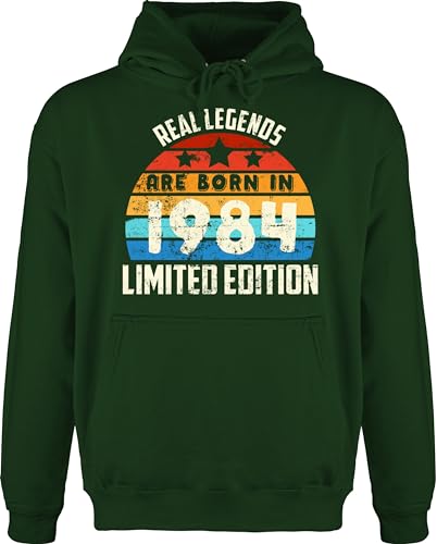 Hoodie Herren Pullover Männer - 40. Geburtstag - Real Legends are born in 1984 Limited Edition Vintage Vierzigster - XL - Dunkelgrün - 40 er geschenke zum geschenk 40+geburtstag+geschenk 40-er gag von Shirtracer