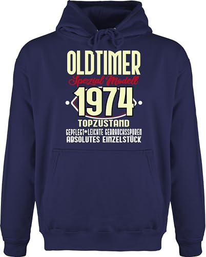 Hoodie Herren Pullover Männer - 50. Geburtstag - Oldtimer Spezial Modell 1974 Fünfzigster - 3XL - Navy Blau - für 50 jahre 1973 hoody 50ig mit kapuze 50th birthday fünfziger geschenk 50.geb von Shirtracer