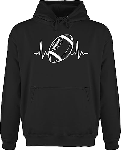 Hoodie Herren Pullover Männer - American - Football Herzschlag - weiß - 3XL - Schwarz - geschenke hoodies fun-kapuzenpullover pulli hudis hoody hoddies/pullies pullis kapuzenpullover kapuzenpulli Hoodie Herren Pullover Männer - American - Football Herzschlag - weiß - 3XL - Schwarz - geschenke hoodies fun-kapuzenpullover pulli hudis hoody hoddies/pullies pullis kapuzenpullover kapuzenpulli von Shirtracer