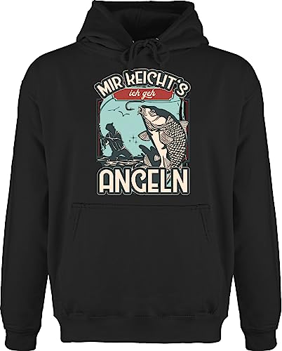 Hoodie Herren Pullover Männer - Angler Geschenke & Zubehör - Mir reicht's ich geh angeln - 4XL - Schwarz - fishing reicht hoodies fischerei reichts kaputzenpuloverer angel sport hudis angelmotiv von Shirtracer