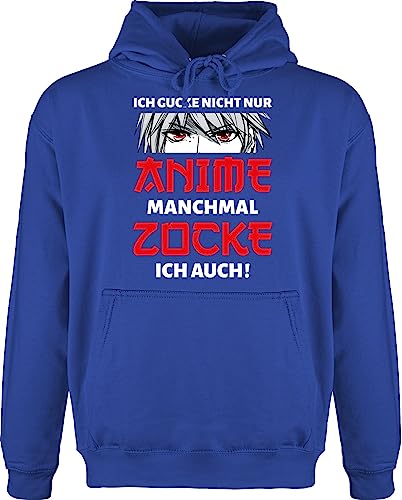 Hoodie Herren Pullover Männer - Geschenke - Ich gucke nicht nur Anime manchmal zocke ich auch Junge - L - Royalblau - hoddie kapuzenpulli jh001 hoddies/pullies polower hoodi hoodies/pullis hoody von Shirtracer